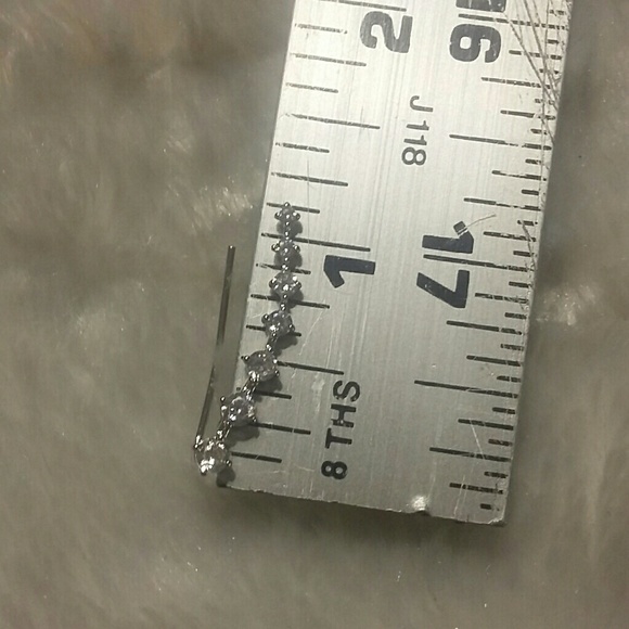 Sterling Silver Plated CZ Diamond Cuff Earrings - Picture 4 of 4